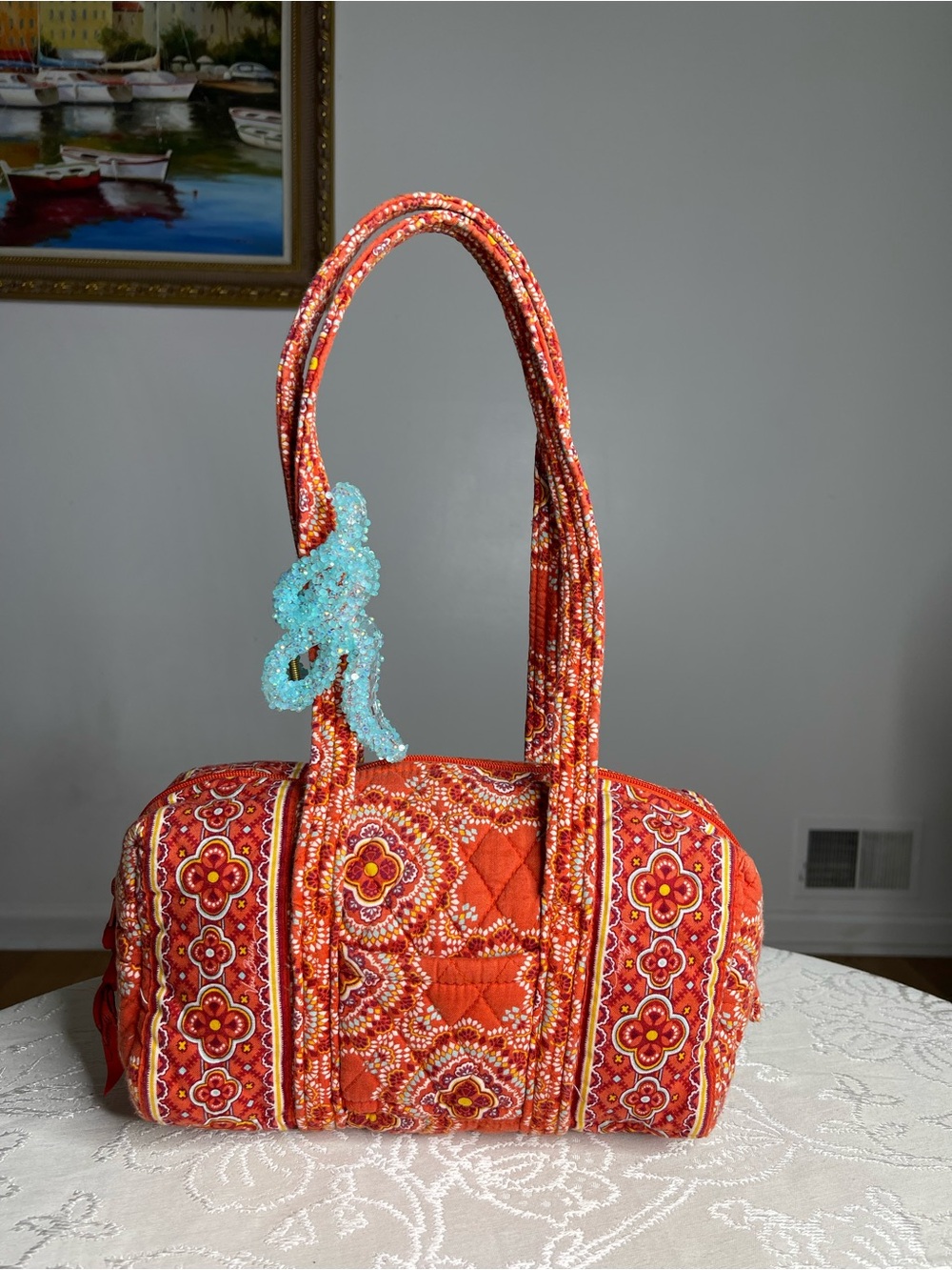 🍁 Vera Bradley Mini Duffel Shoulder Bag in "Paprika" 🍁